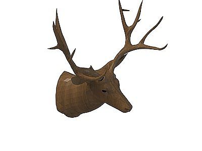 鹿头墙饰模型3d模型