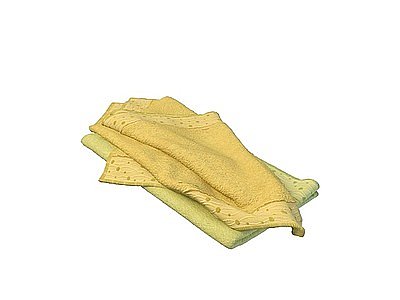 3d纯棉花边毛巾模型