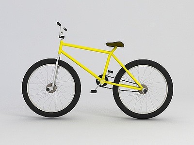 3d黄色自行车模型