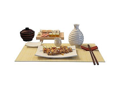 日料食品餐盘模型3d模型