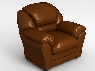 咖色单人沙发模型3d模型