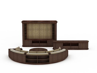 半弧形沙发模型3d模型