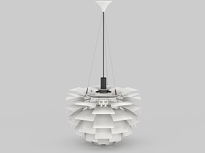 3d创意白色吊灯免费模型