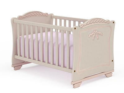 3d粉红色儿童床免费模型