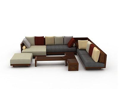 3d日式沙发组合免费模型