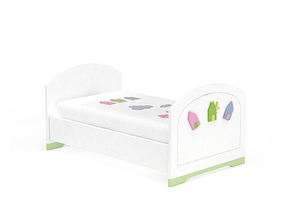 3d白色儿童床免费模型