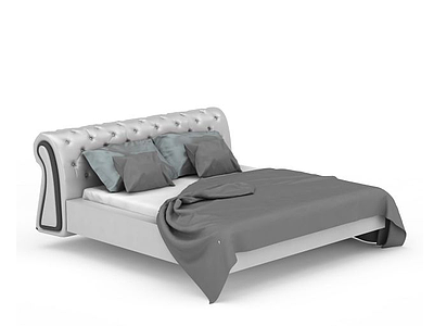 3d欧式双人床免费模型