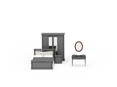 3d卧室床柜免费模型