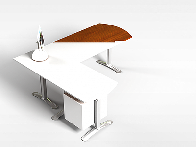 3d木制办公桌模型
