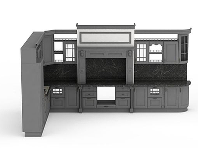 现代厨柜模型3d模型