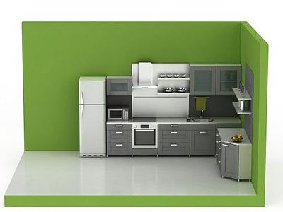 厨柜组合模型3d模型