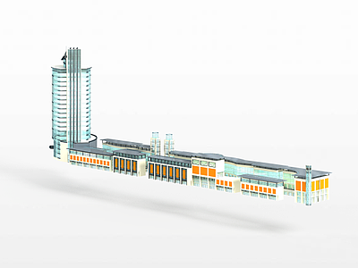 3d办公建筑群模型