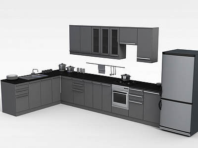 3d现代厨柜模型