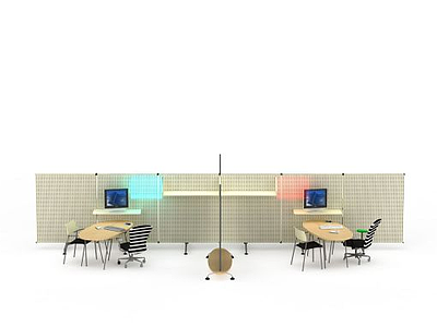 3d现代办公桌椅免费模型