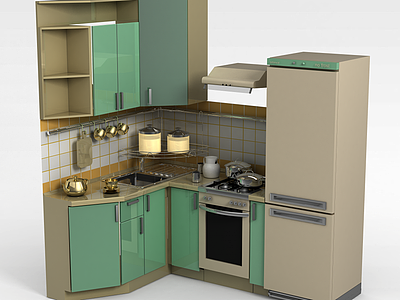 3d现代厨柜模型