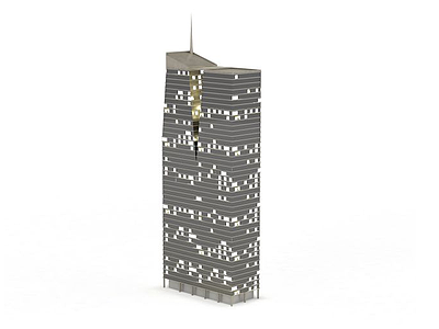 现代大厦夜景楼模型3d模型