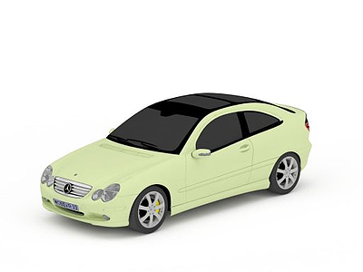 嫩绿色汽车模型3d模型