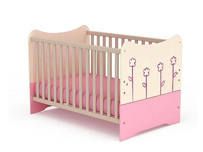 粉色儿童床模型3d模型