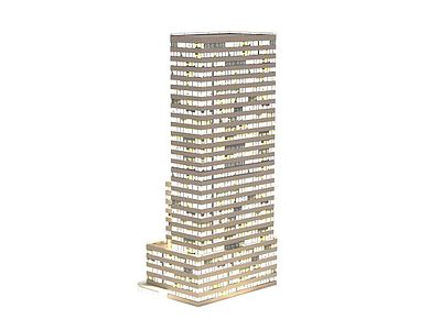 3d夜景楼模型