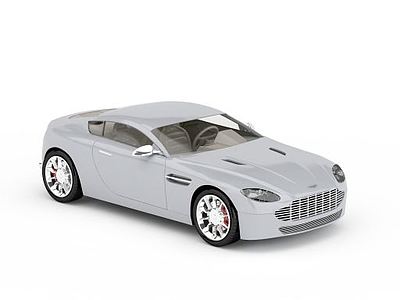 3d白色汽车模型
