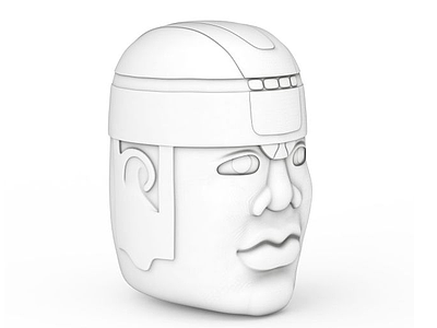 3d埃及带头盔士兵雕像模型