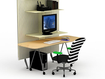 3d办公桌椅组合免费模型