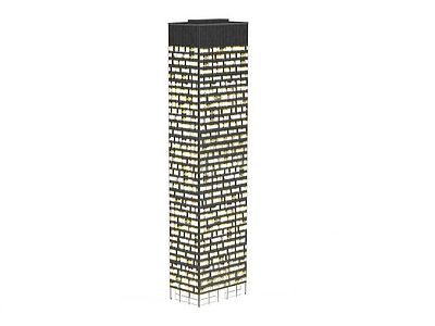 摩天大厦夜景楼模型3d模型