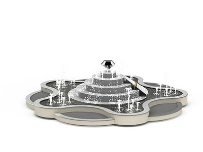 欧式喷泉模型3d模型