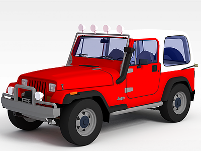 红色越野车模型3d模型