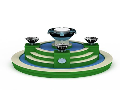 喷泉水池模型3d模型
