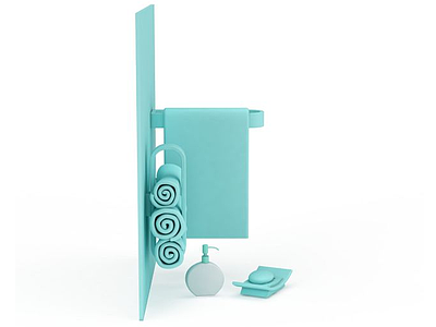 3d卫浴洁面组合免费模型