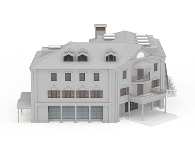 3d欧式别墅免费模型