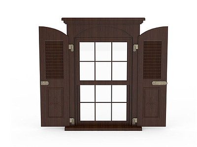 3d现代木制窗户模型