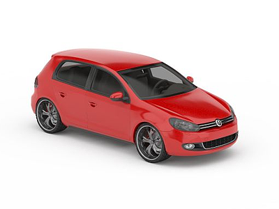 红色汽车模型3d模型
