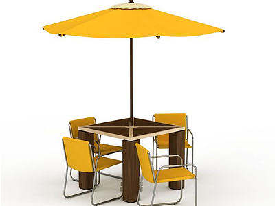 咖啡店户外休闲桌椅模型3d模型
