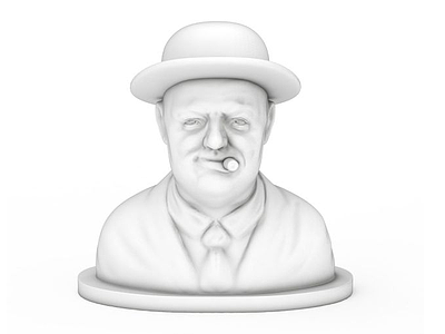 温斯顿丘吉尔石膏雕像模型3d模型