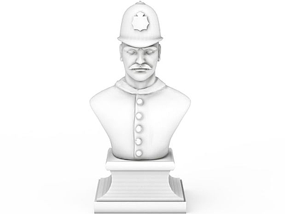 3d英国警察雕像模型