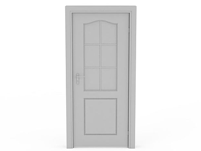 灰色卧室门模型3d模型