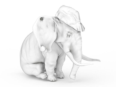 3d石膏大象雕塑模型