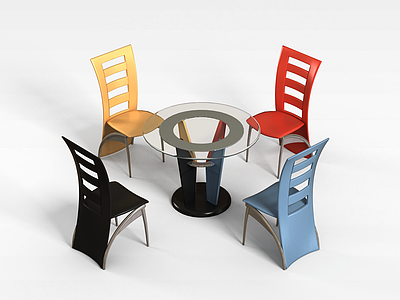 创意桌椅组合模型3d模型