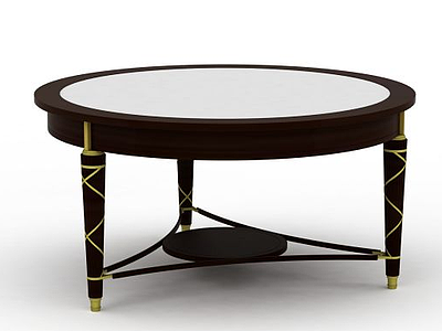 3d复古木质圆桌免费模型