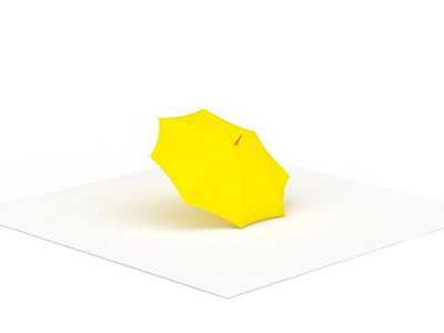黄色雨伞模型