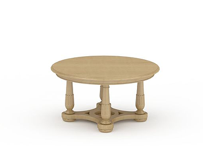 3d木质圆桌免费模型