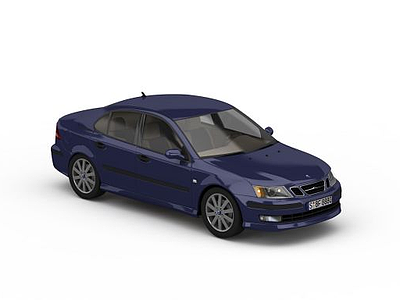 经典蓝色汽车模型3d模型