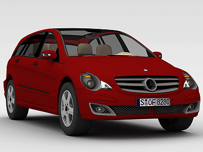 红色奔驰跑车模型3d模型