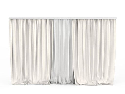 3d现代白色窗帘免费模型