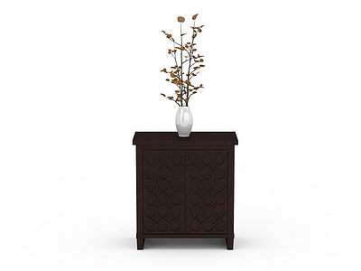 褐色实木柜模型3d模型