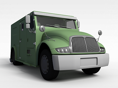 3d绿色卡车模型
