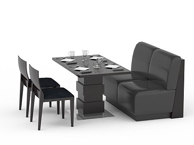 黑色会客沙发模型3d模型