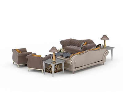 3d欧式沙发组合免费模型